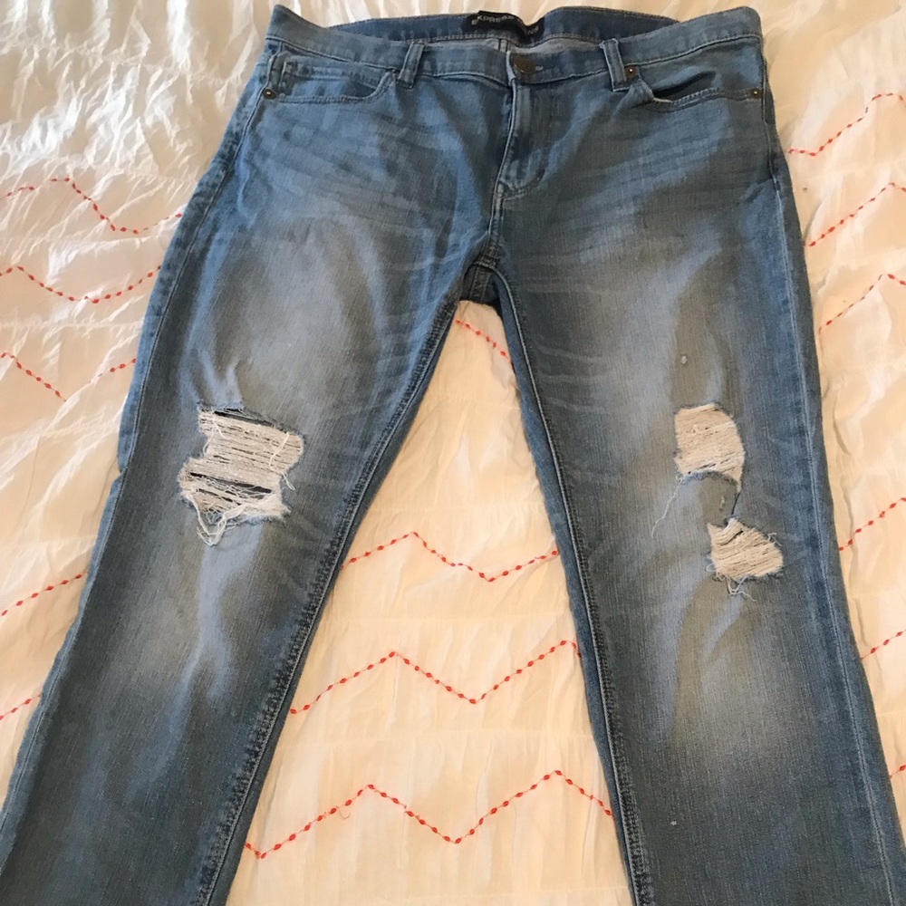 Express size 12 distressed girlfriend jeans